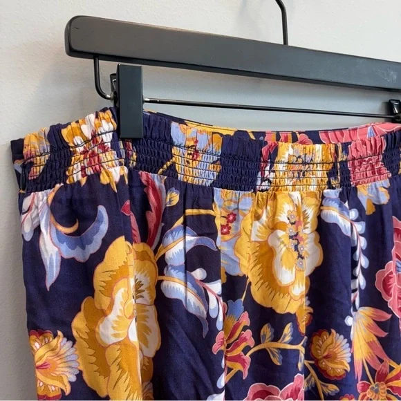 Soft Surroundings Large Kara Maxi Skirt Navy Floral Tiered Pockets - Picture 7 of 13